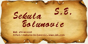 Sekula Bolunović vizit kartica